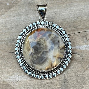 Maligano Jasper Pendant Brass Sterling Silver Pendant Maligano Jasper Gemstone Pendant Handmade Jewelry Maligano Jasper Jewelry Gift For Her