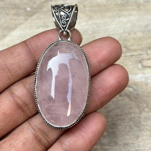 Rose Quartz Pendant Necklace | Natural Gemstone Jewelry | Handmade Necklace | Gift for Her
