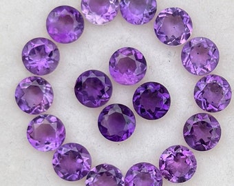 5 mm Natural Amethyst Round Cut Lot Faceted Calibrated Loose Gemstones