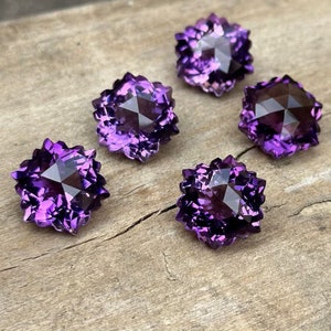 Amethyst Snowflake Cut Gemstone 100% Natural Amethyst Snowflake Cut Faceted Gemstone Shape Hexagon, 14x14 MM, Ring pendant