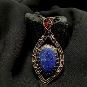Lapis Lazuli Copper Pendant Wire Wrapped Pendant Lapis Lazuli Jewelry Handmade Pendant Copper Wire Wrapped Jewelry Gemstone Pendant For Gift