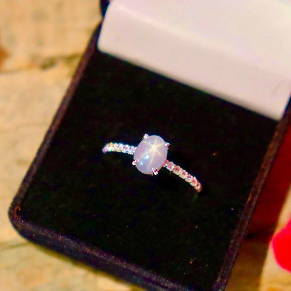 Handmade Star Sapphire Ring: Sterling Silver Celestial Jewelry