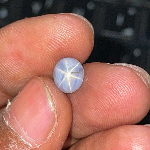 Natural Star Sapphire - 1.46 Ct Sri Lankan Star Sapphire, White Star Sapphire Gemstone, Rare 6-Ray Star Effect, Loose Precious Stone