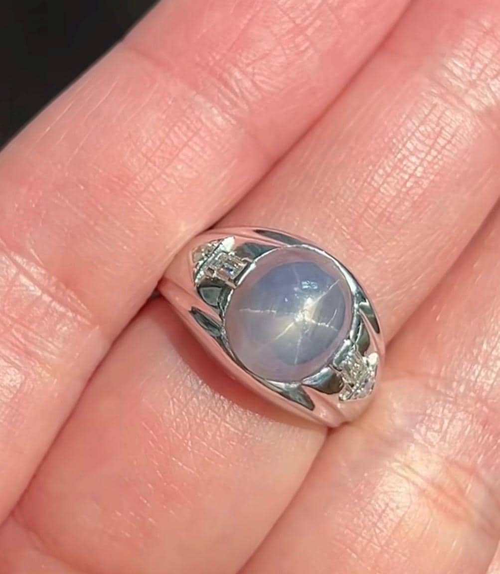 Handmade Star Sapphire Ring: Sterling Silver Celestial Jewelry - Etsy