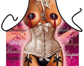 Funny Sexy Girl Woman Apron - Burlesque - in lingerie cooking kitchen apron bachelorette