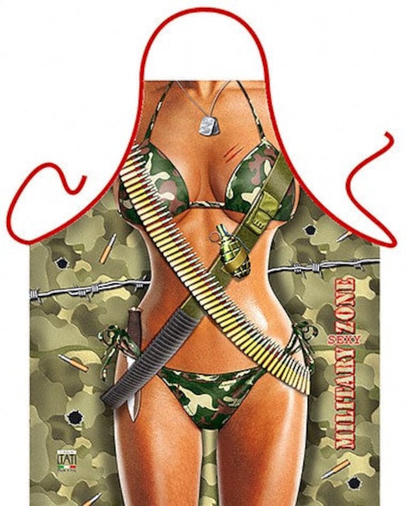 Funny Sexy Girl Woman Apron - Military Sexy Zone - in Lingerie Cooking  Kitchen Apron Bachelorette - Etsy