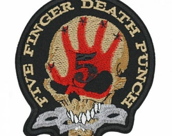 5FDP FFDP Toppa per pugno della morte a cinque dita - Logo della band heavy metal americana con teschio