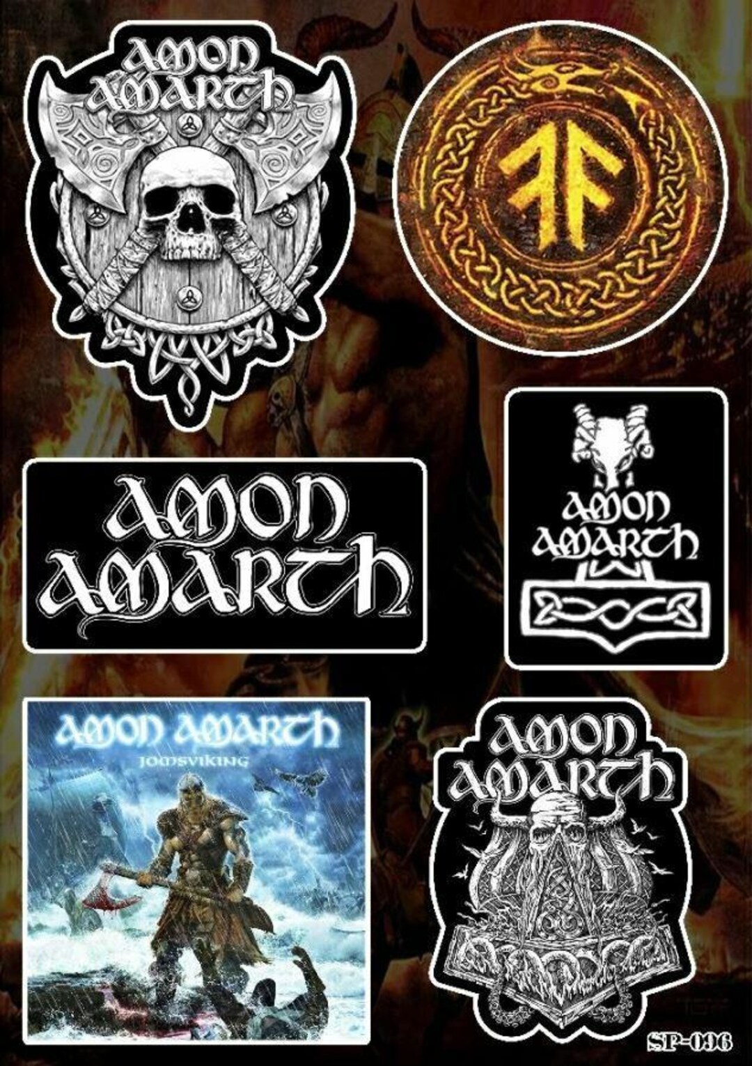 thumbnail image 2 of Amon Amarth Viking Metal Band Sticker Pack - 8x5.75 Vinyl Decal Multicolor 2 of 4