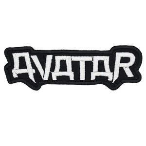 May include: Black and white embroidered patch with the word "AVATAR" in a stylized font.