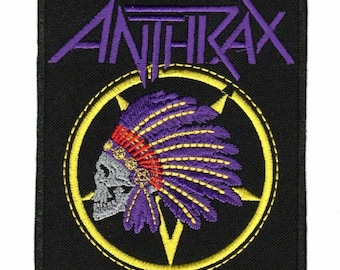 Anthrax Patch - Skull Pentagram American Heavy Thrash Speed Metal Band Logo