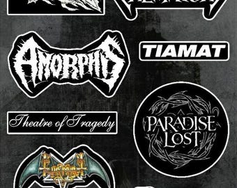 Gothic Metal Sticker Pack - Cemetary Amorphis Tiamat Lake Of Tears Paradise Lost