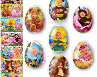 Film thermorétractable - Enveloppements d’œufs de Pâques - Autocollant de décoration de manche - Bébés