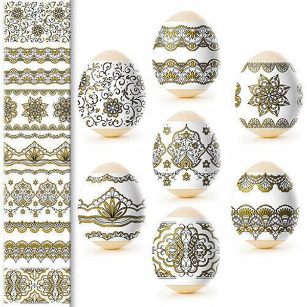 Heat Shrink Wrap - Easter Egg Wraps - Sleeve Decoration Sticker - Gold