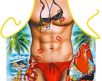 Grembiule divertente da uomo sexy - Baywatch - in lingerie da cucina grembiule da addio al nubilato