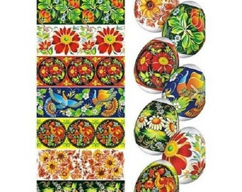 Pellicola termoretraibile - Pellicola per uova di Pasqua - Adesivo decorativo per maniche - Fiori