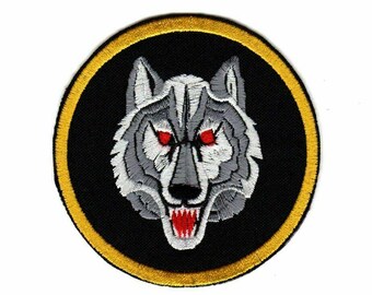White Arctic Wild Lone Wolf - Sew-on Patch - Army Biker Motorcycle Logo Club