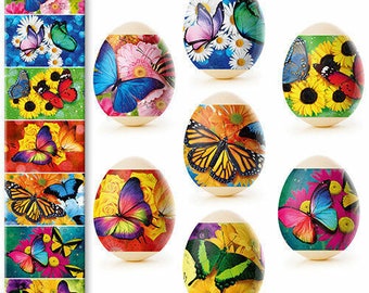 Emballage thermorétractable - Emballages d'oeufs de Pâques - Sticker décoratif pour manche - Papillons
