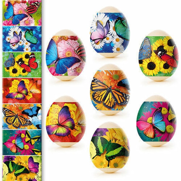 Heat Shrink Wrap - Easter Egg Wraps - Sleeve Decoration Sticker - Butterflies