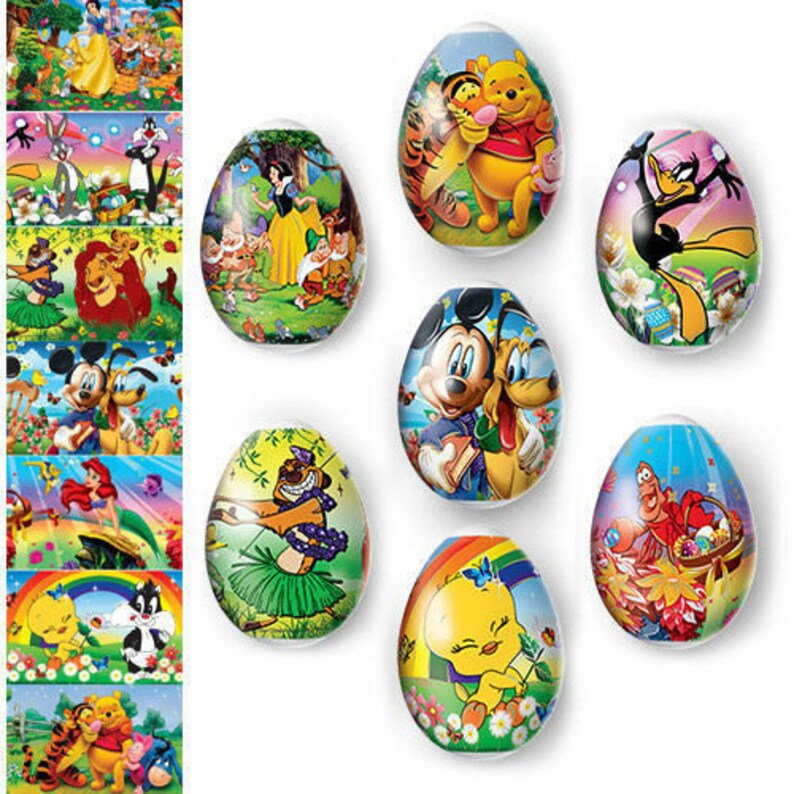 Emballage thermorétractable Emballages d'oeufs de Pâques Sticker décoratif pour manche Enfants Disney image 1