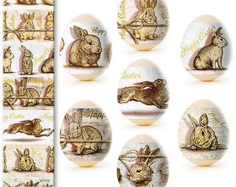 Pellicola termoretraibile - Involucri per uova di Pasqua - Adesivo decorativo per fascette - Coniglietti di Pasqua