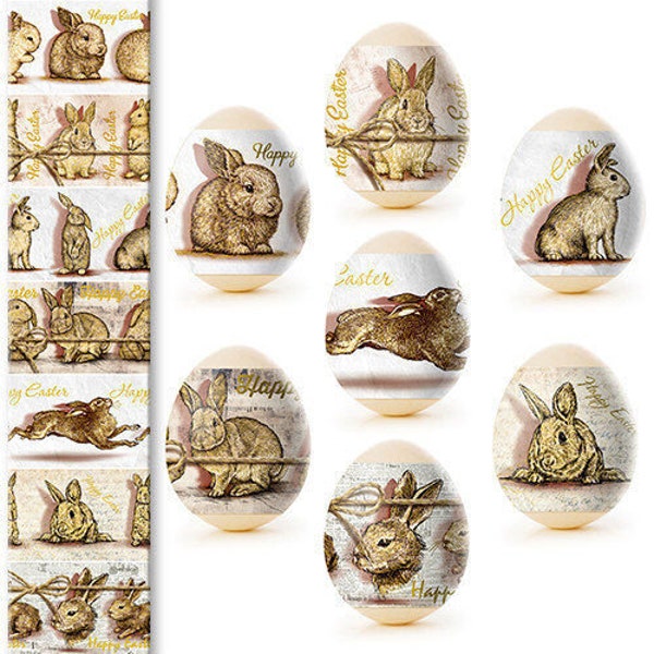 Heat Shrink Wrap - Easter Egg Wraps - Sleeve Decoration Sticker - Easter Rabbits