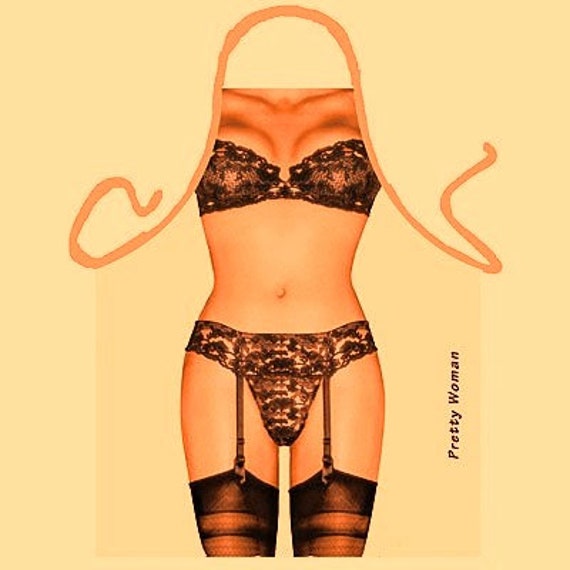 Funny Sexy Girl Woman Apron - Pretty Woman - in Lingerie Cooking Kitchen  Apron Bachelorette