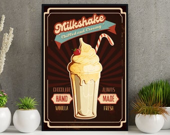 Póster de batido vintage: Arte retro para la pared de la cocina (descarga digital)