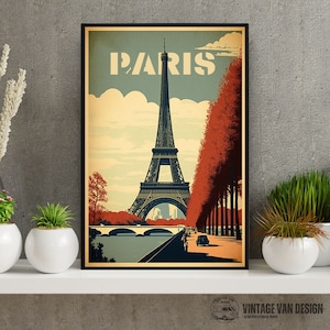 París Vintage Anuncio Cartel Retro Francés Viaje Arte Digital Imprimible Descarga Instantánea Home Decor Bar Coleccionables Impresión Nostálgica