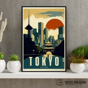 Tokyo Vintage Travel Poster: Retro Japan Art Print (Digital Download)