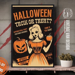 Printable Vintage Halloween Party Poster