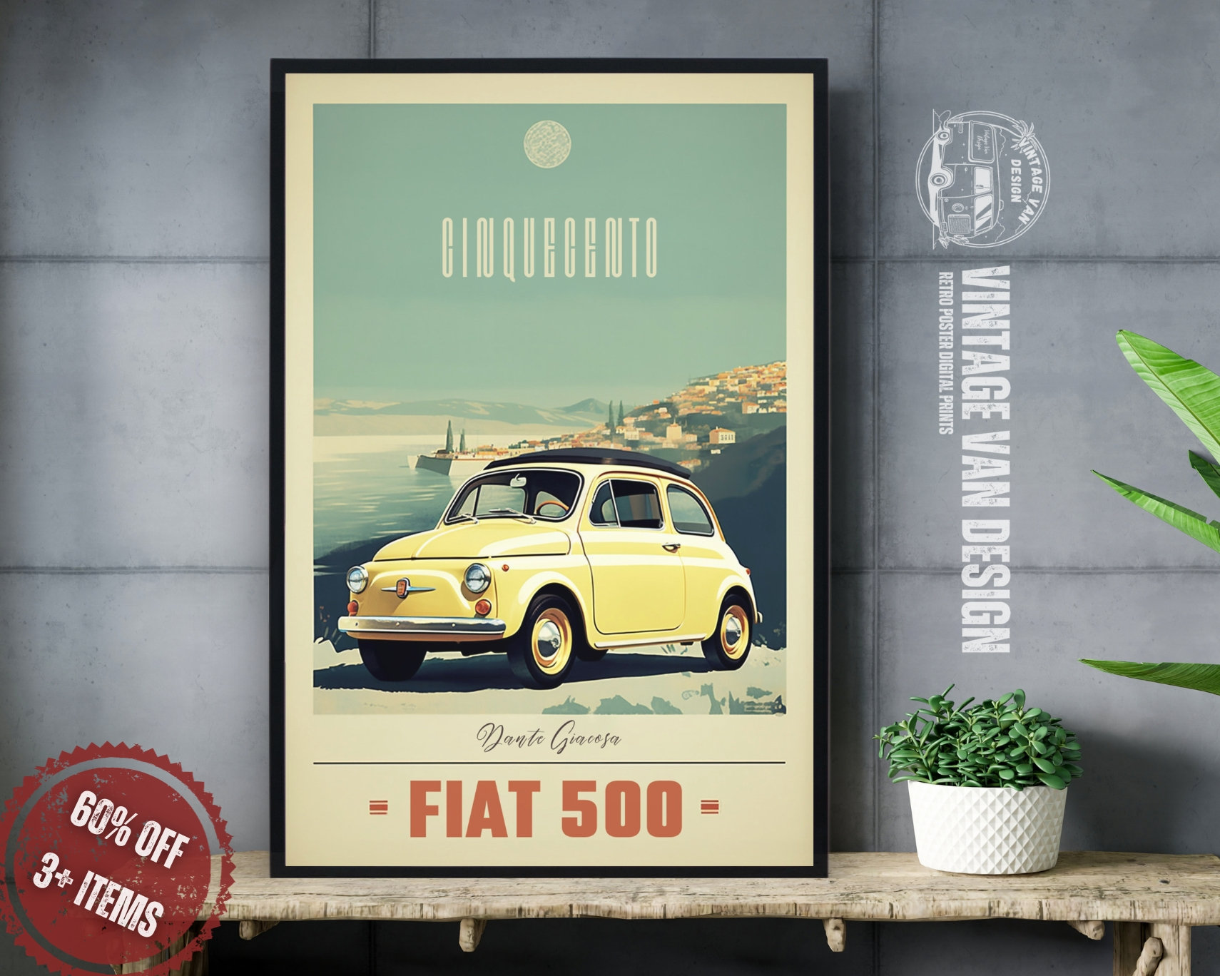 Fiat 500 art - Etsy 日本