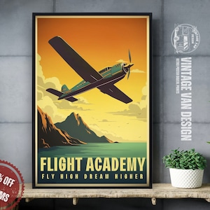 Retro Aviation Advertisement Print I Vintage Flying Travel Poster I Printable Plane wall art for pilot - Nostalgic Digital Download