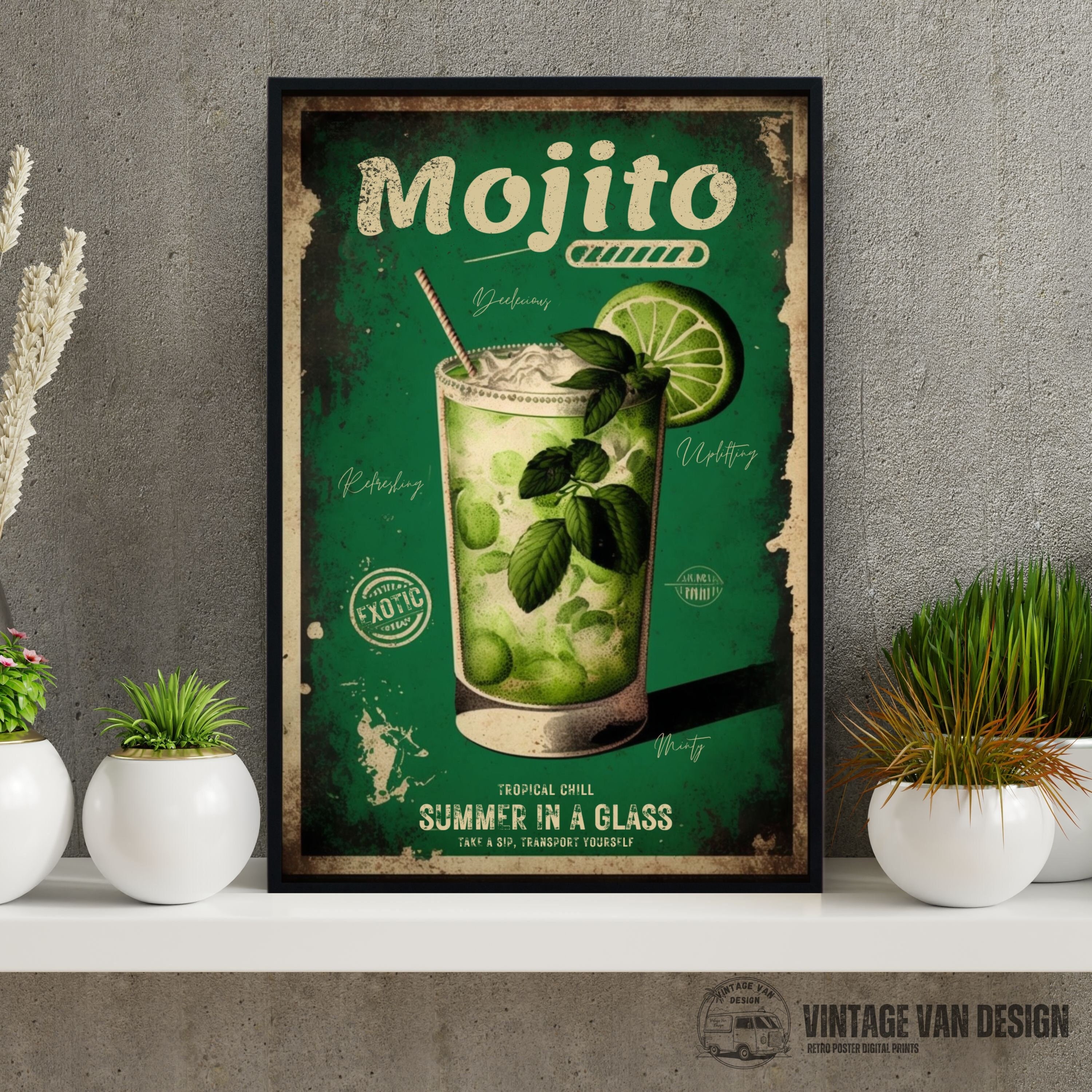 Mojito Glass Print Water Dispenser Bottle Cover - Inspire Uplift
