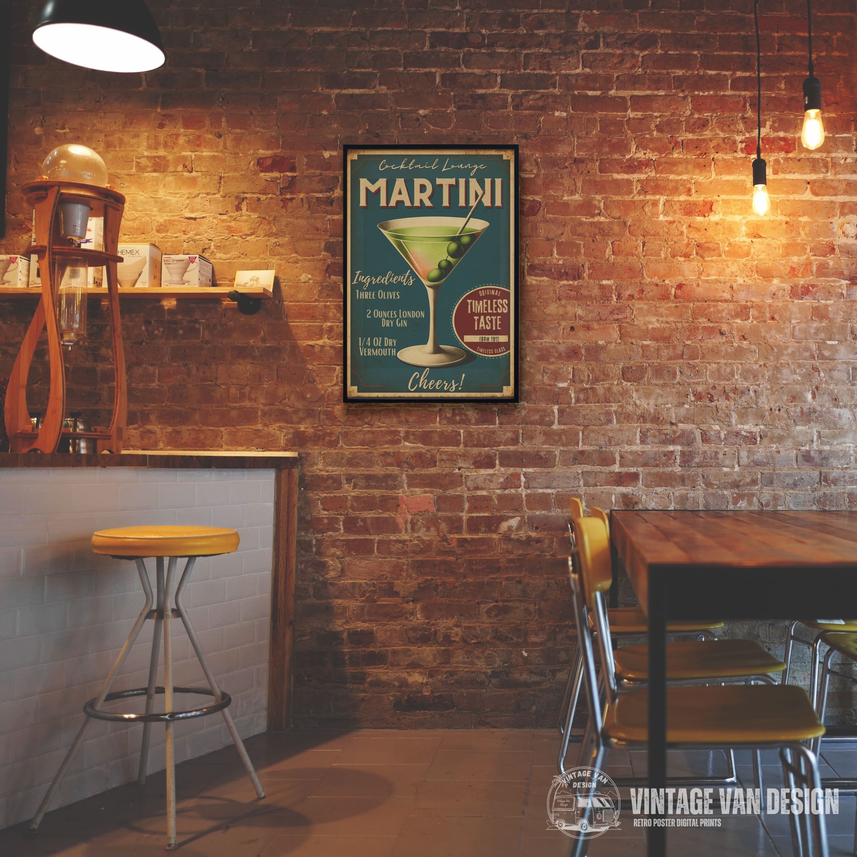 Martini Vintage Advertisement Poster Retro Cocktail Digital Art ...