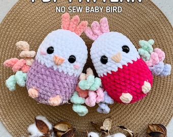 INGEN SÖMNING Baby Bird-virkmönster