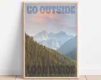 Vintage Mountain Print: Land Cruiser, Newspaper Style (Digital Download)