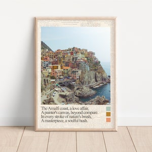 Amalfi Coast Newspaper Print: Italian Summer Wall Art (Digital Download)