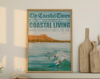 Coastal Living Newspaper Print: Beachy Surf Art (Digital Print)