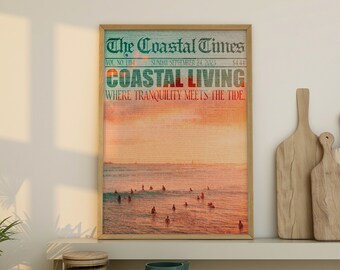Coastal Living Newspaper Print: Beachy Surf Art (Digital Print)