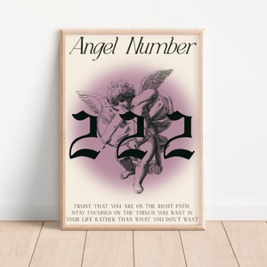 Numer Anioła 222 Wydruk Cyfrowy 222 Plakat Numer Anioła Sztuka Ścienna 222 Manifest Do Wydrukowania Pobierz Plik PNG, Dekoracja Pokoju Coquette