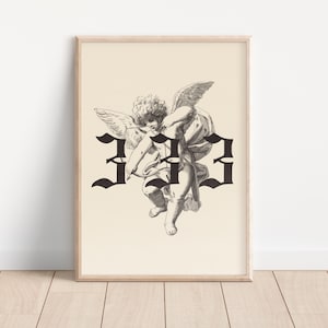Angel Number 333 Print: Coquette Room Decor (PNG File)