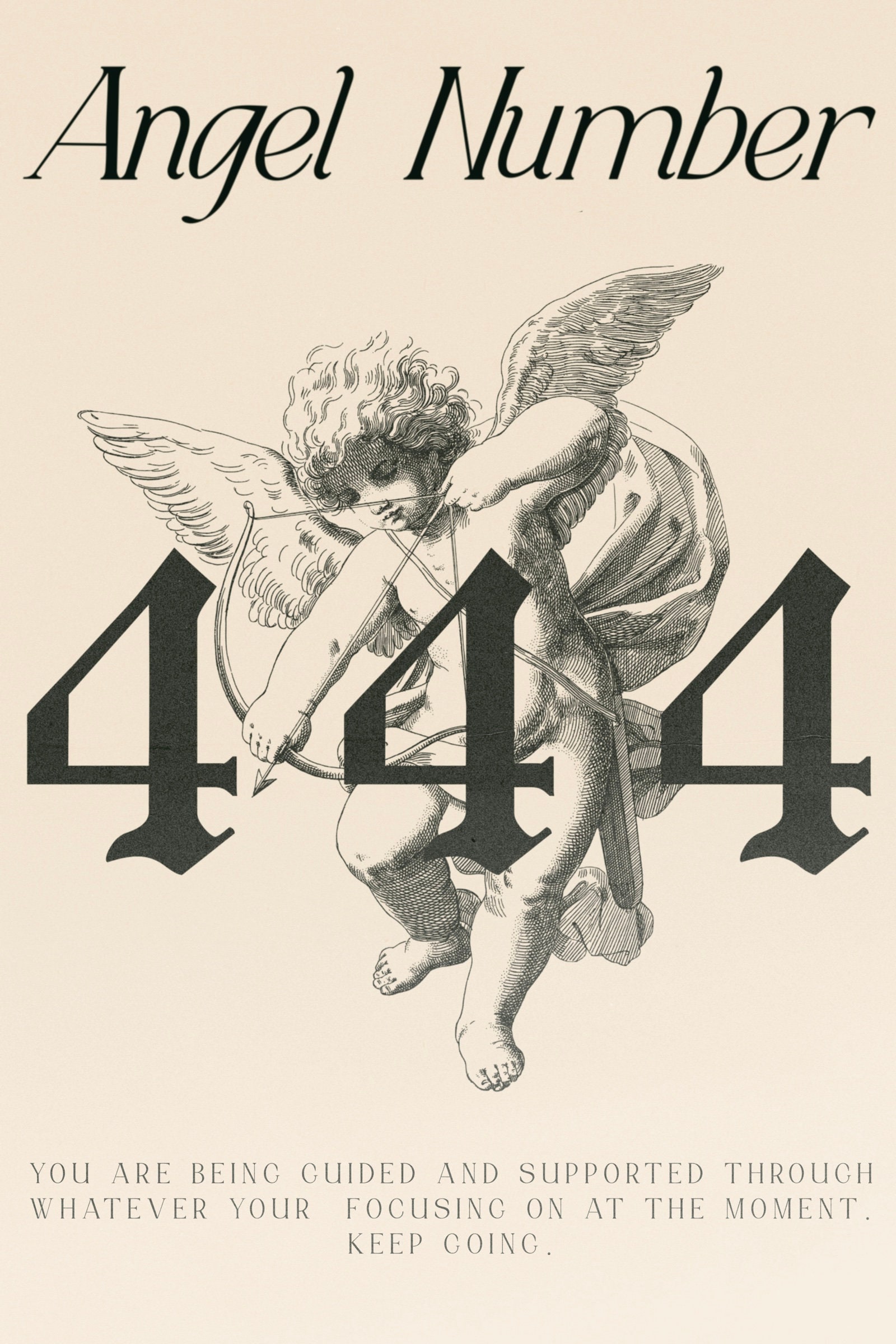 Angel Number Digital Print 444 Poster Angel Number Wall Art 444 