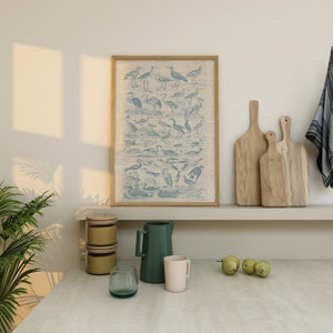 Vintage Sea Bird Print: Beachy Coastal Wall Art (Digital Download)