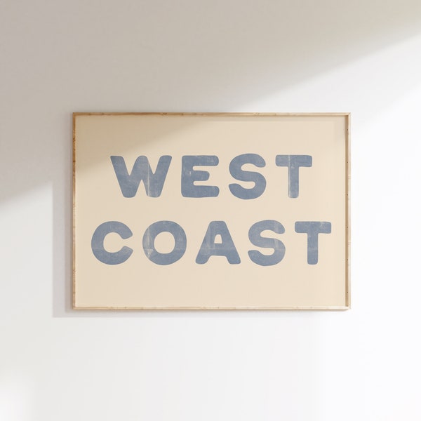 West Coast Print Coastal Cowgirl Decor Coastal Wall Art Blue Wall Art Digital Print Coastal Cowgirl Aesthetic Trendy Printable Wall Art