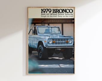 Vintage Bronco Truck Print: Retro Car Wall Art (Digital Download)
