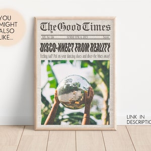 Homebody Digital Print Newspaper Print This Must Be The Place Print Printable Art Preppy Wall Art Cocktail Poster Retro Newspaper Poster image 6