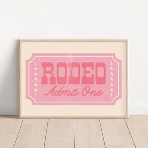 Western Preppy Wall Art Rodeo Cowgirl Print Preppy Room Decor Trendy Digital Art Poster Aesthetic Pink Wall Print Vintage