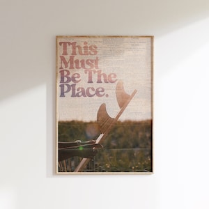 This Must Be The Place Print Surfboard Wall Art Retro Wall Art Beach Wall Art Retro Typography Print 70s Art Poster Trendy Digital Art Print
