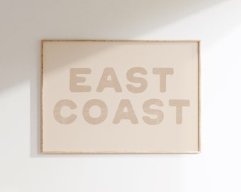 East Coast Print Coastal Cowgirl Decor Coastal Wall Art Neutral Wall Art Digital Print Coastal Cowgirl Aesthetic Trendy Printable Wall Art