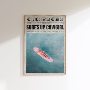 Coastal Cowgirl Decor Newspaper Print Western Wall Art Newspaper Poster Digital Print Coastal Cowgirl Aesthetic Trendy Printable Wall Art